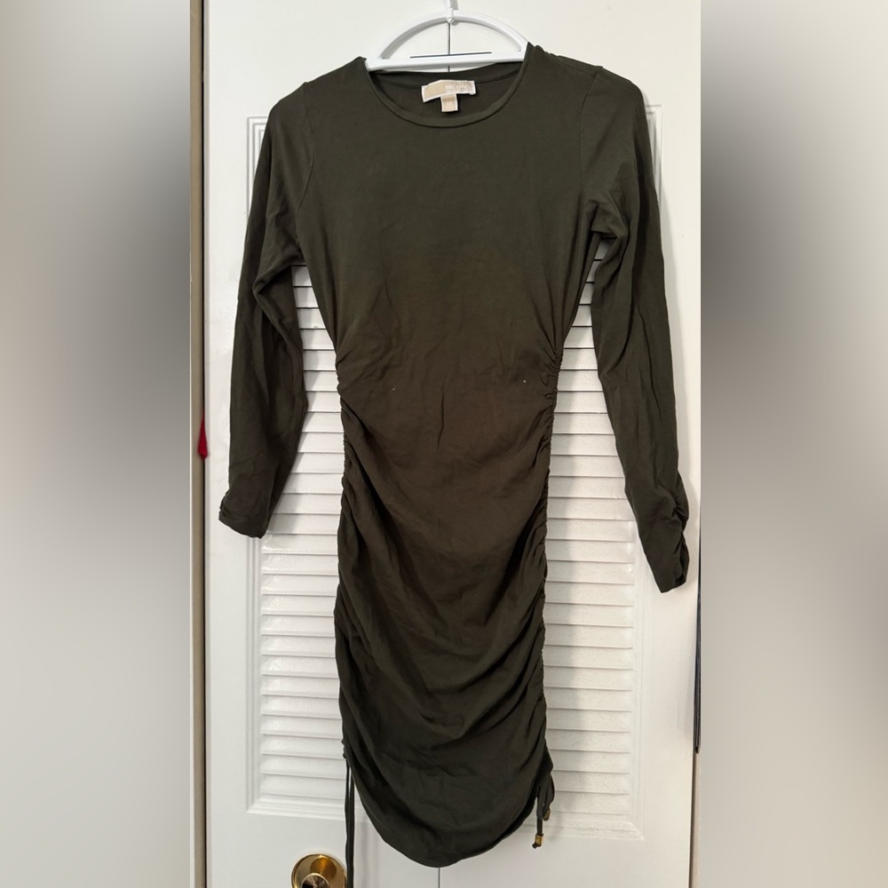 Michael Kors Dark Green Long Sleeve Dress